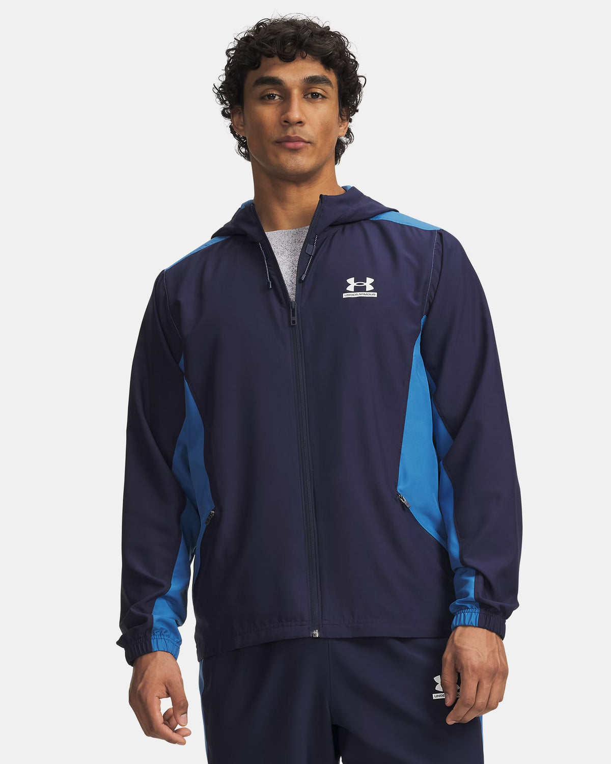 Gilet Under Armour bleu marine et bleu clair vue avant