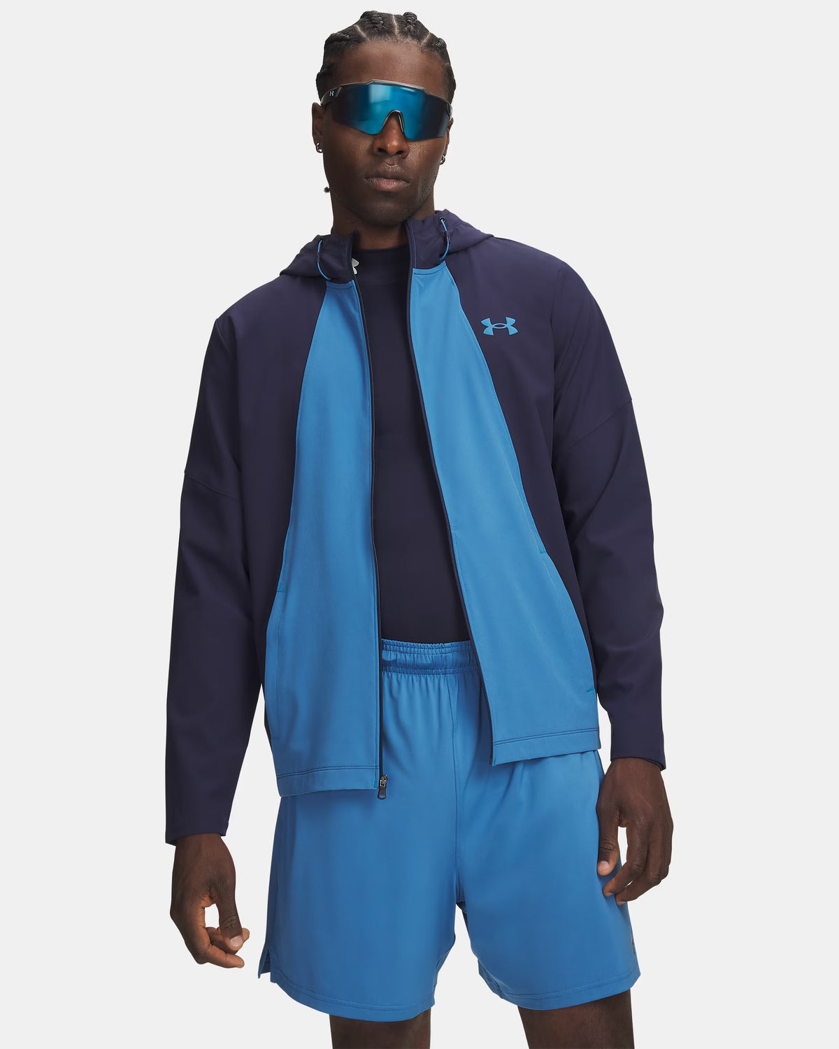 Gilet Under Armour bleu clair et bleu marine - vue avant