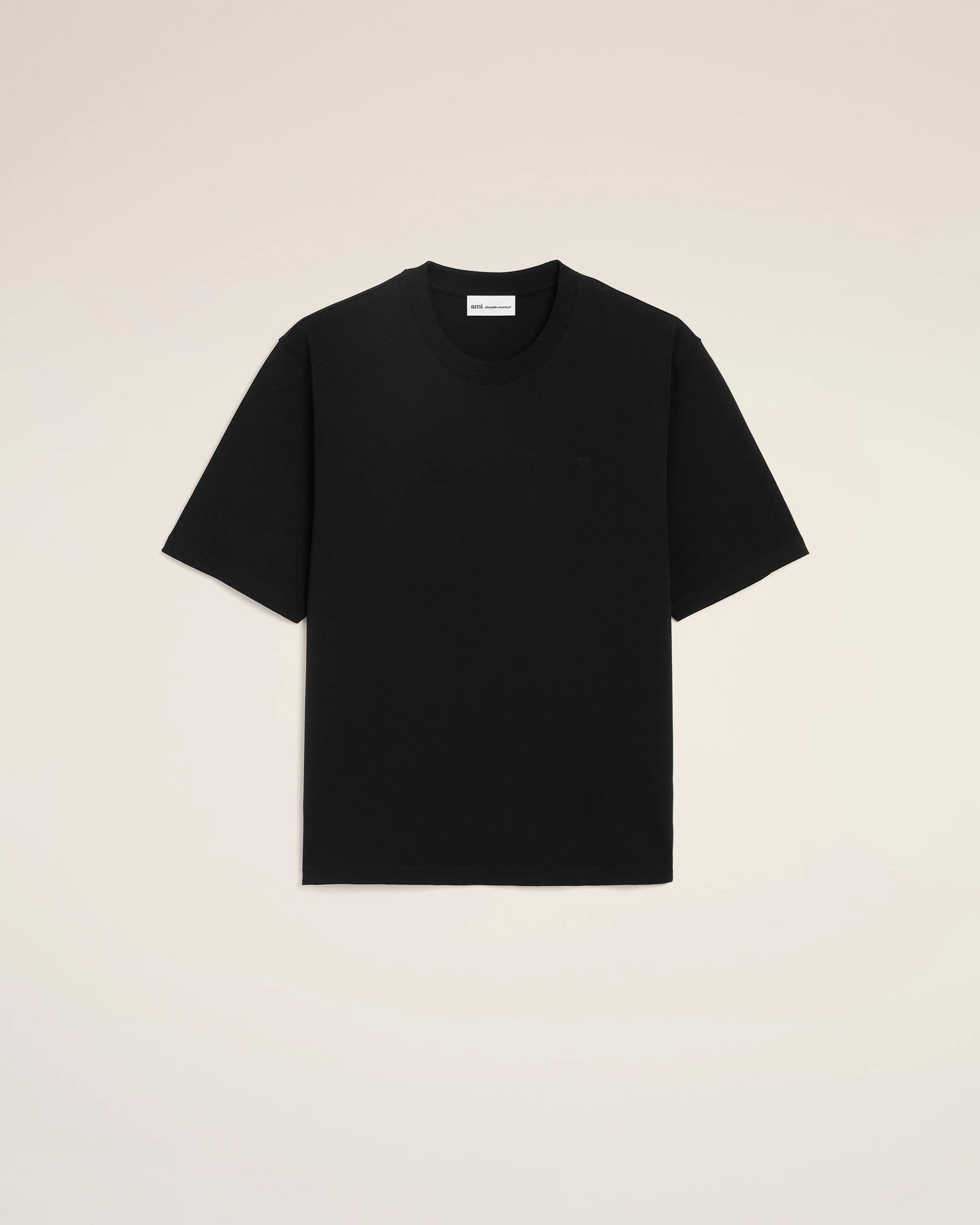 T-shirt noir en coton Ami de Coeur embossé Black