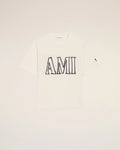 T-shirt Blanc Imprimé Ami Paris en Coton
