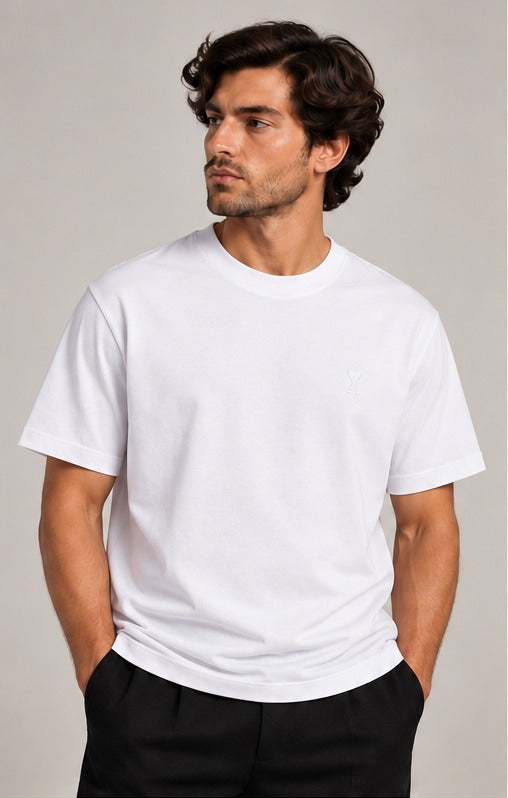 T-shirt Ami cœur coton blanc vue de face