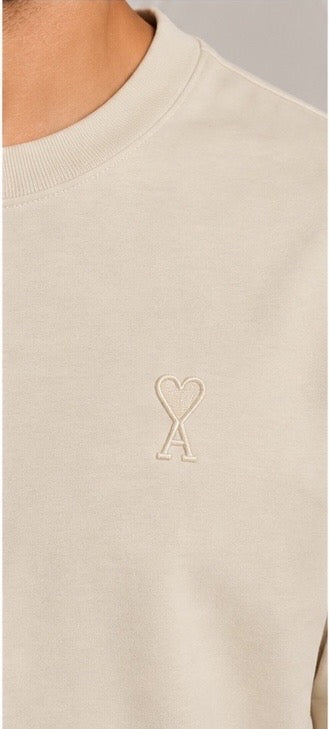 T-shirt Ami de Coeur ivoire - détail logo poitrine