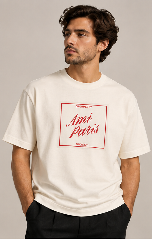 T-shirt AMI Paris 220 € - vue avant portée