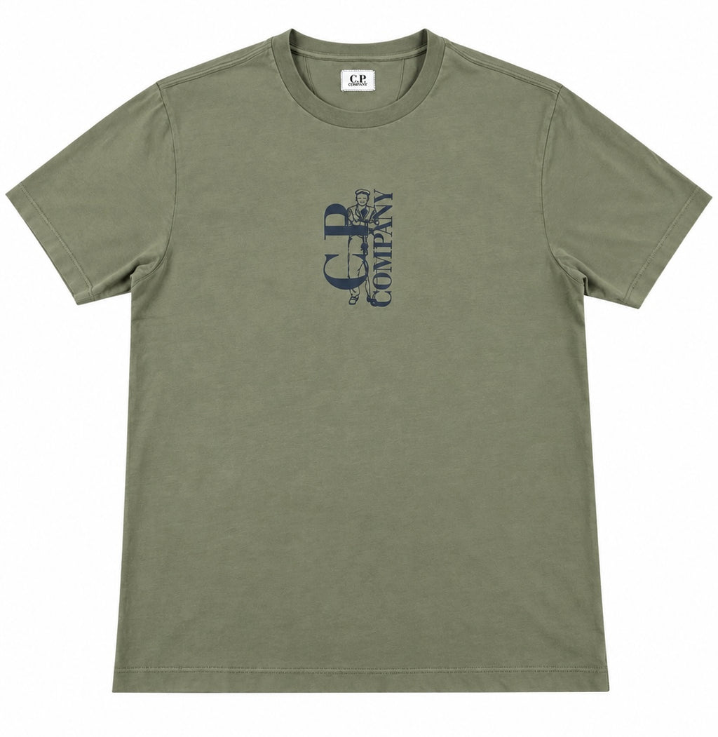 T-shirt C.P. Company vert foncé - face