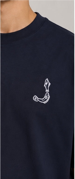 T-shirt Jacquemus Merù bleu marine - détail logo